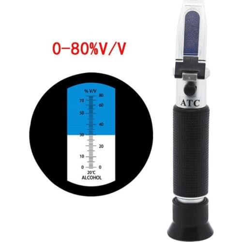 Handheld 0-80% Alcoholmeter Liquor Detector Alcohol Tester Refractometer Concentration Refractometer