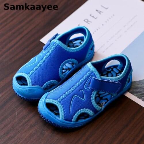 0-15y Children Sandals Sneakers Kids Shoes Summer Boys Girls Shoes Closed Toe Hollow Out Breathable Anti-Slip Beach Footwear Y25