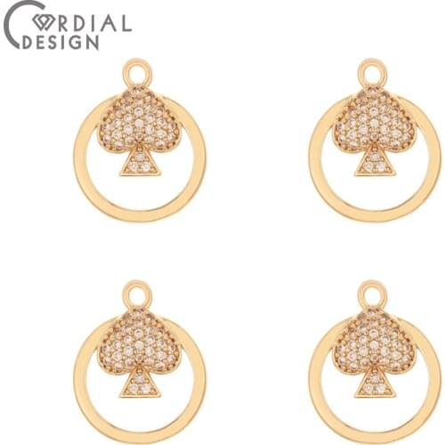 Cordial Design 50Pcs 15*18MM CZ Charms/Jewelry Findings & Components/Earrings Accessories/Hand Made/Pendant/DIY Earrings Making