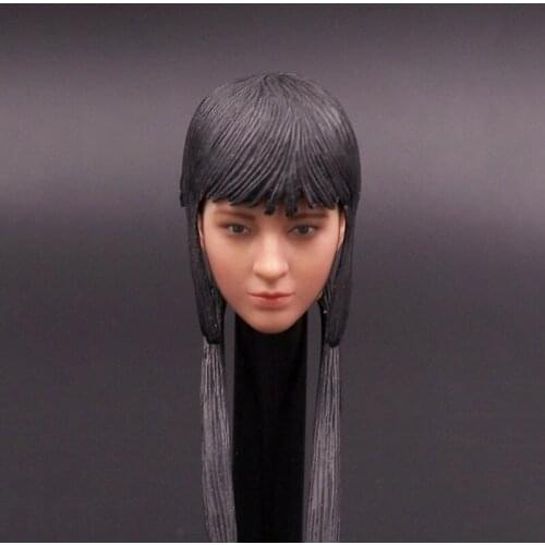 SO-Toys Head Sculpt 1/6 Model Toy Japanese Black Long Hair Female Carving/Head F006 Fit 12 Inch Ph Figure