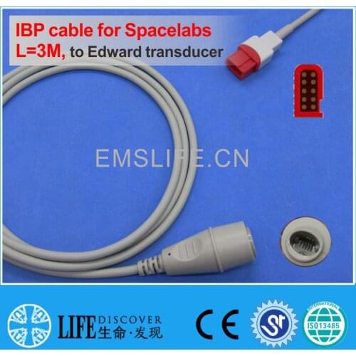 Spacelabs IBP cable for Edwards disposable pressure transducer