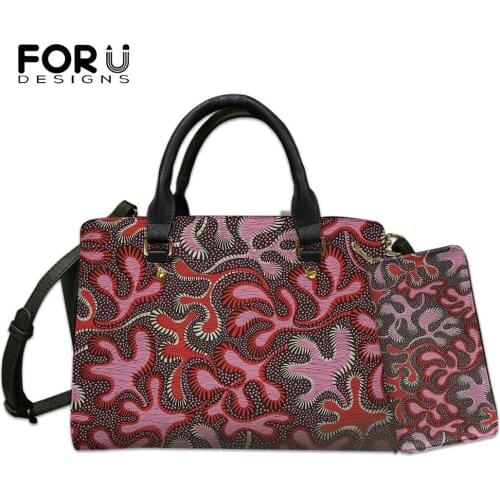 FORUDESIGNS Shoulder Bag for Women African Tribe Style Ladies Large Capacity Handbag Tote Bag Luxury Pu Leather Clutch Bag Bolsa
