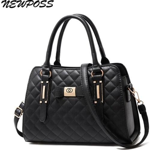 NEWPOSS Fashion Handbag 2020 New Women Leather Bag Large Capacity Shoulder Bags Casual Tote Simple Top-handle Hand Bags Rhombic
