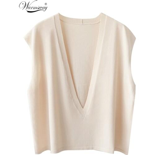 Top quality Beige Big V-neck Loose Viscose Thin Vest Ladies 2021 New Summer Tank Top Sleeveless B-148