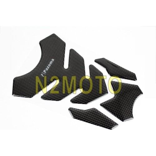 Universal Fit Motorcycle Black Carbon Fiber Oil Tank Pad Protector Gas Tank Decals