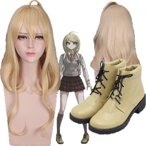 Anime Danganronpa V3 Akamatsu kaede Cosplay Costume shoes Boots Girl Women Halloween Cosplay wigs Dress Outfits Free Shipping