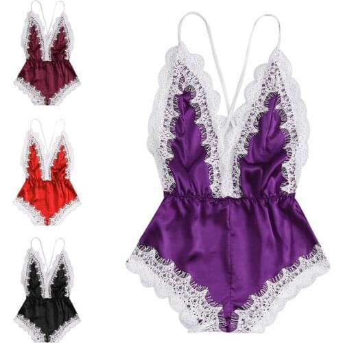Womens Pajamas Lace Sleepwear V Neck Lingerie Set Sleeveless Sexy Nightwear Spaghetti Strap Vest+Short Pants Sleeping Wear