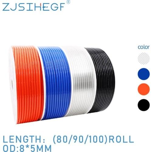 ZJSIHEGF Four Color 80/90/100 Meters Roll 8*5mm Air Pipe Polyurethane Tube Pneumatic Hose Pu Component