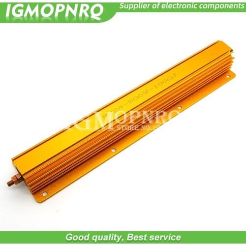 1PCS 500W Aluminum Power Metal Shell Case Wirewound Resistor 0.1R ~ 500R 0.1 0.5 1 2 4 5 8 10 50 100 500 ohm