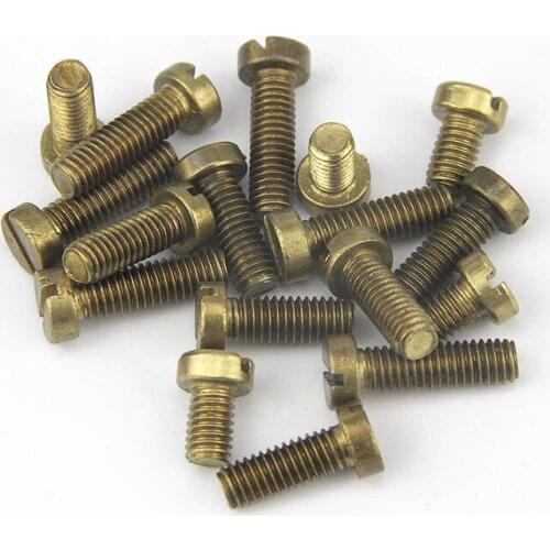 100Pcs M2 M3 M4 M5 M6 Brass Screws Slotted Cheese Head Brass Bolt DIN84