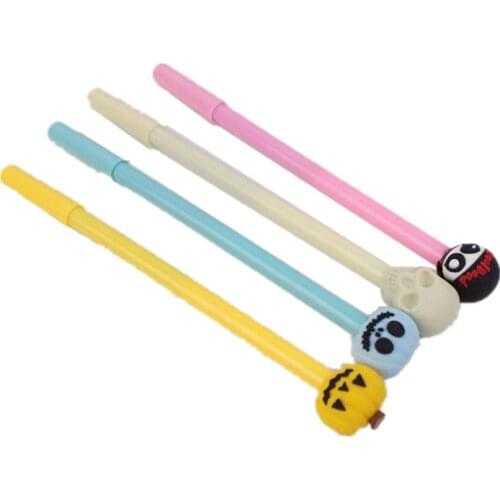 20 Pcs Pen Creative Cute Pumpkin Head Gel Pen Halloween Style Stationery Wholesale Student with Black Refill Canetas Atacado