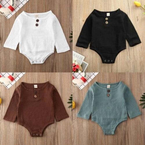 2019 Baby Kids Boy Girl Infant Romper Jumpsuit Cotton Linen Clothes Outfit Autumn Casual Baby Clothing