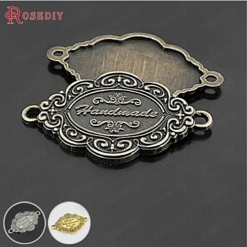 27349)20PCS 41x26MM Antique Bronze Zinc Alloy Handmade Bracelet Connector Charms Diy Jewelry Findings Accessories Wholesale