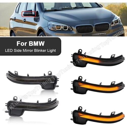 2X Dynamic LED Side Mirror Turn Signal Light Blinker Lamp For BMW 2 Series Active Tourer F45 Gran Tourer LCI F46 2013-2018