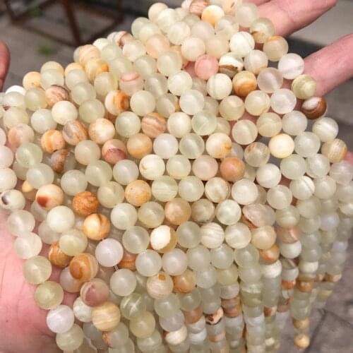 4/6/8/10/12mm Natural Light Mottle Green Jades Stone Beads Round Loose Stone Beads For Jewelry Making DIY Accessories