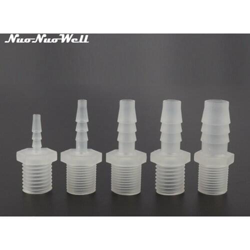 5pcs Food Grade Male 3/8" Thread to 4mm~12mm Hose Straight Connector Aquarium Air Pump Hose fittings Irrigation Pagoda Joints