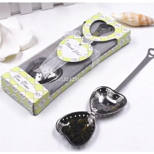 50pcs Heart Shaped Tea Infuser Ball Leaf Spice Strainer Tea Sticks Mesh Filter Cooking Tools Kitchen Accessories Stainless Steel