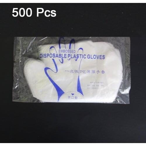 500 Pcs Disposable Gloves Clear Plastic Disposable Food Gloves for Restaurant Kitchen BBQ Eco-friendly Food Gloves
