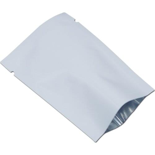 6*9cm Heat Seal Open Top Bag White Mylar Foil Packaging Bags Food Storage Aluminum Vacuum Pouch 200Pcs/Lot Free Shipping