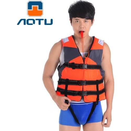 AOTU Brand Professional Survival Vest for Fishing Swimming Boating Drifting Outdoor Adult Life Jacket Survival Suit with Whistle