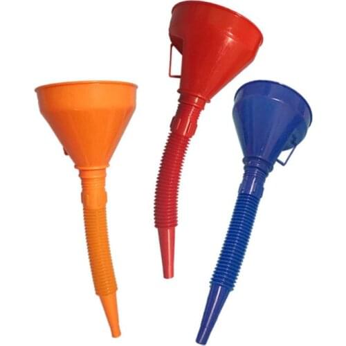 Blue Car Refueling Funnel With Filter Detachable Hose Gasoline Engine Oil Additive Motorcycle Anti-leakage Filler Accessory