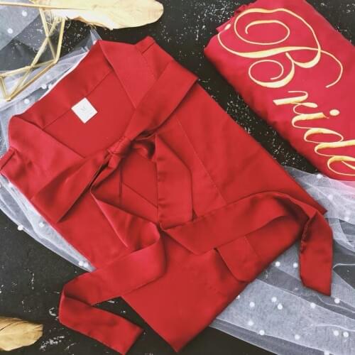 White red black Custom embroidery name lace Wedding proposal bride to be bridesmaid birthday robe gift for girlfriend woman