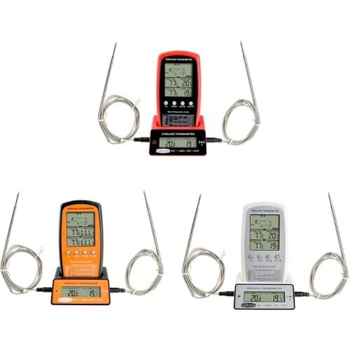 Digital BBQ Dual Probe Thermometer Wireless Kitchen Oven Food Cooking Grill Smoker Meat Thermometer Meter Gauge Tool