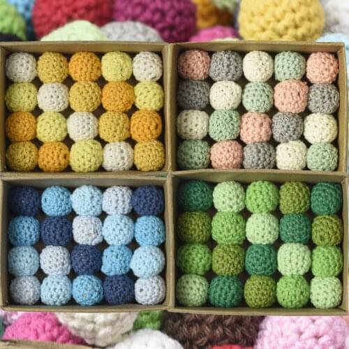 Teenyteeth 20mm 10pcs Wooden Crochet Beads Chewable Beads DIY Wooden Teething Knitting Beads Jewelry Crib Sensory Toy Baby Teeth