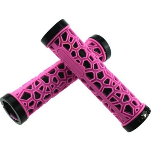 Road Bike Grips, Mountain Bike Handles Double Lock Ultra Light Riding Handlebar Tape with Six Color Set Bicycle Accessories