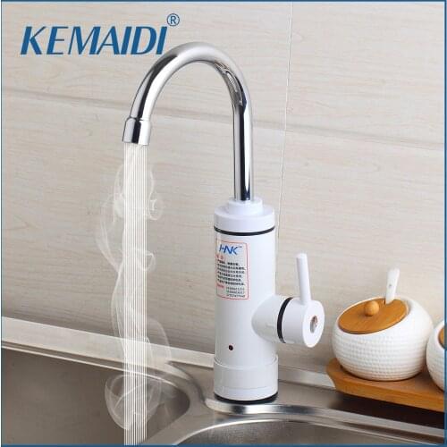 KEMAIDI Instant Tankless Electric Hot Water Heater Faucet Kitchen Instant Heating Tap Water Heater with LED EU Plug