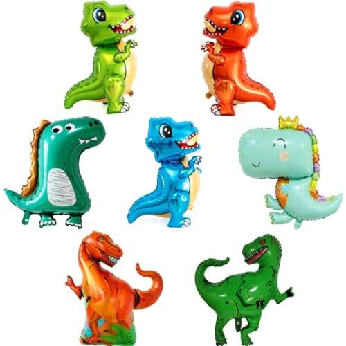 Standing Dinosaur Foil Balloons Cute green little dinosaur Balloon Dinosaur themed birthday party decorations Baby shower Toy