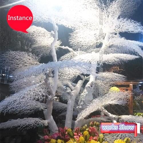 Artificial white Peacock coral tree branches Plastic Artificial flowers home Wedding Decorative high Aquarium Landscaping 45cm