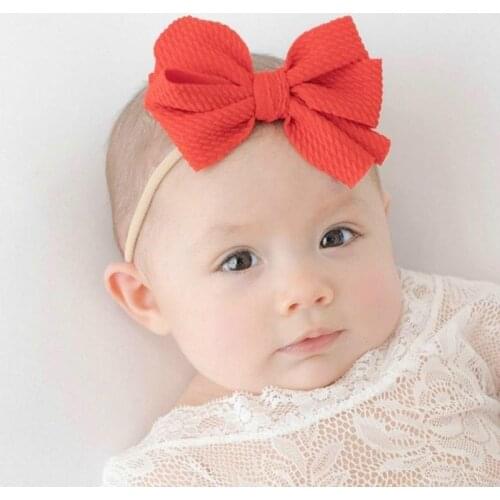 Fashion Baby Girl Hair Accessories Nylon Headband for New Born Baby Girl Toddler Girls First Christmas Gift Bow Hand Bands