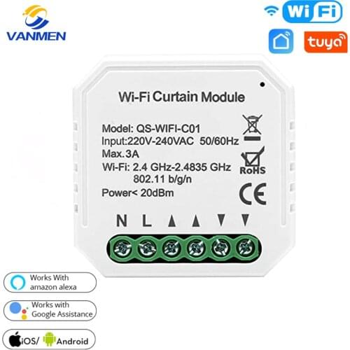 WiFi Curtain Module Smart Home,Roller Blinds Shutter Motor,Tuya APP Remote Control Work with Alexa/Google Home/Siri