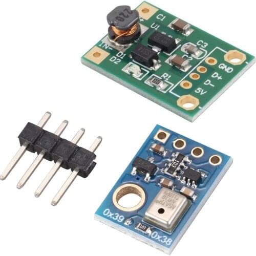 1 Pcs DC-DC 1V-5V to 5V 500MA Boost Converter Power Module & 1 Pcs Aht10 Digital Sensor Measurement Module