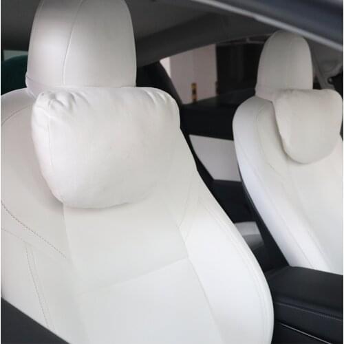 S class soft Leather Neck Pillow Compatible For Tesla Model3/X/S/Y 2017-2021 Car Seat Headrest Cushion Protect Accessories parts