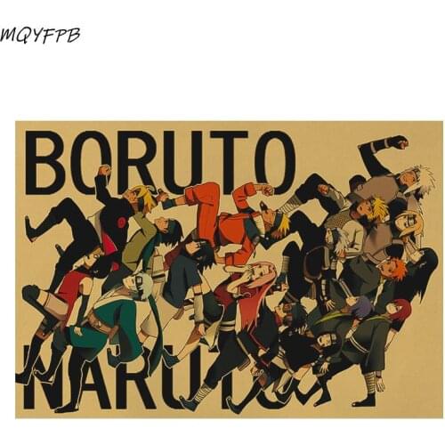Japanese Anime A Collection of Characters Kraft Paper Poster Home Bedroom Wall Decoration Painting Core 50.5x35cm
