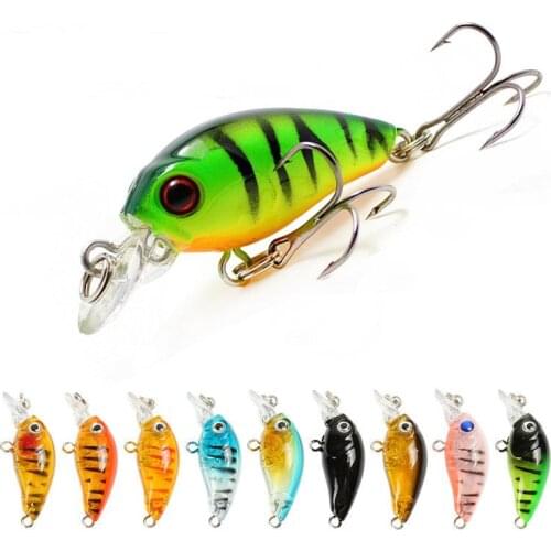 1pcs 4.5CM/4G Laser Hard Crank Fishing Lure Crankbait Treble Hooks 3D Eyes Bait Carp Fishing Tackle Wobblers Crankbait Minnow