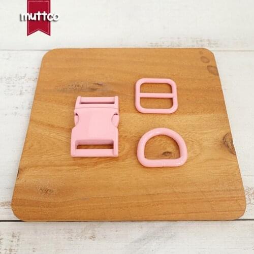 Retailing (metal buckle+adjust buckle+D ring) DIY dog collar pink 2.0cm diy metal buckle zinc alloy adjust buckle