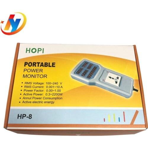 Handheld Power Meter Analyzer HP-8 10A 2400W LED Metering Socket Measurable Current-Voltage LED Energy-Saving Lamp Detector