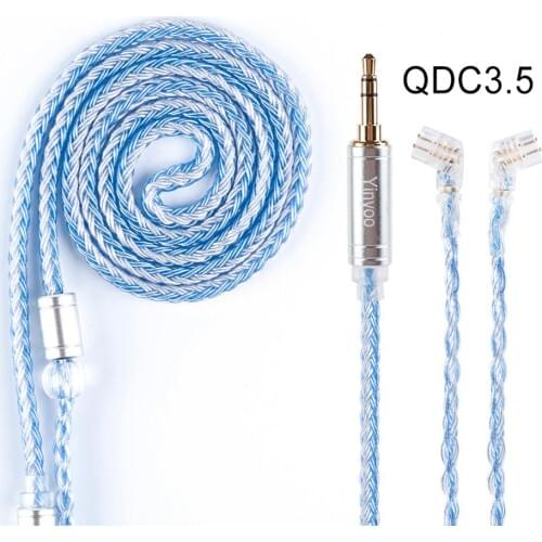 HIFIHEAR MMCX/2Pin/QDC 16 Core Replacement Braided Silver Plated Durable Earphone Balanced Cable 2.5/3.5/4.4 mm EarphoneCable