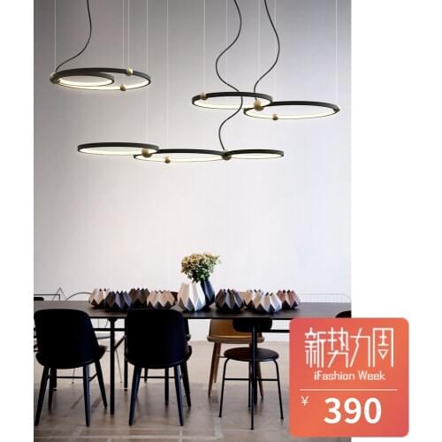 Postmodern Nordic led circle pendant light dining-room bar corridor study single-head bed kitchen hanging lamp