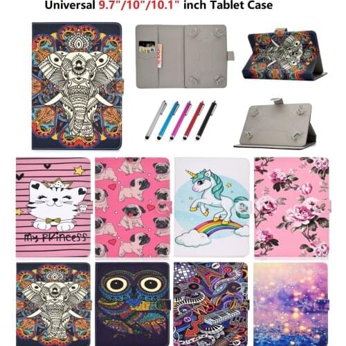 PU Leather Tablet Universal 9.7 10 Case for Huawei MediaPad T5 10 Case for Huawei T3 10 Lenovo Tab E10 M10 P10 Plus 10.1" Cover