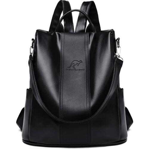 High Capacity Travel Backpack School Bags 2021 High Quality Pu Leather Backpacks Women Fashion Shoulder Bags