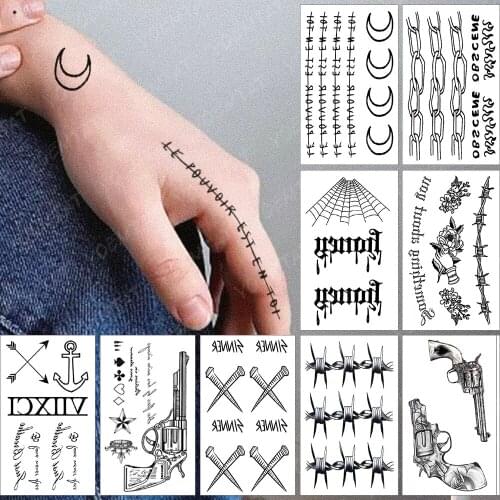 Waterproof Temporary Tattoo Sticker Small French The Power Is In You Flash Tatoo Moon Wrist Fake Tatto For Body Art Women Men