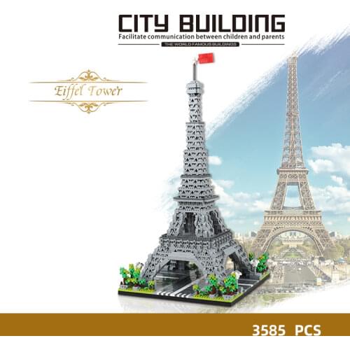 Disney Mickey Around the World building block France paris the Eiffel Tower model brick educational toy nanobrick for gifts