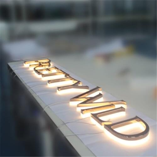 Premium Bright Outdoor Waterproof Metal Acrylic Rose Gold Led Letters Customized Alphabet Letters Signs