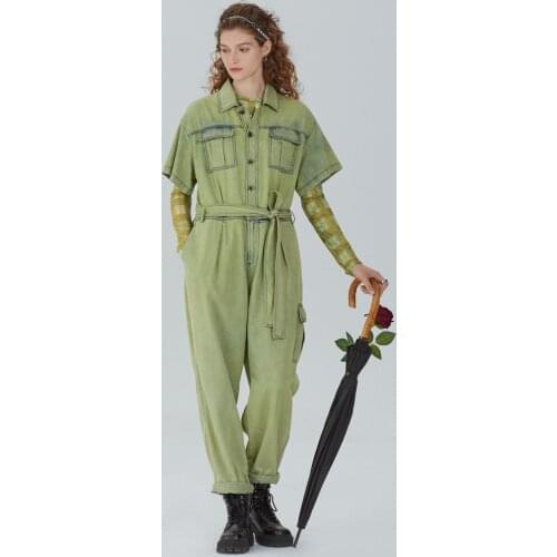IRINACH364 Spring Summer 2021 Original Design New Arrivals Short Sleeves Long Denim Jumpsuits Jeans Overalls Women
