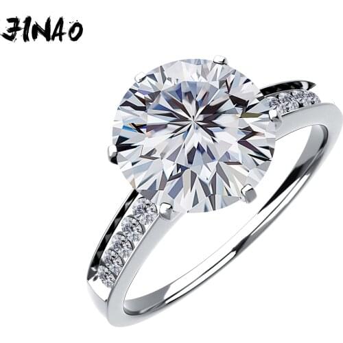 2021 Real Gold Plated Luxury 925 Sterling Silver 1CT D Color Moissanite VVS1 Jewelry Wedding Diamond Stud 6 Claw Ring Women Gift