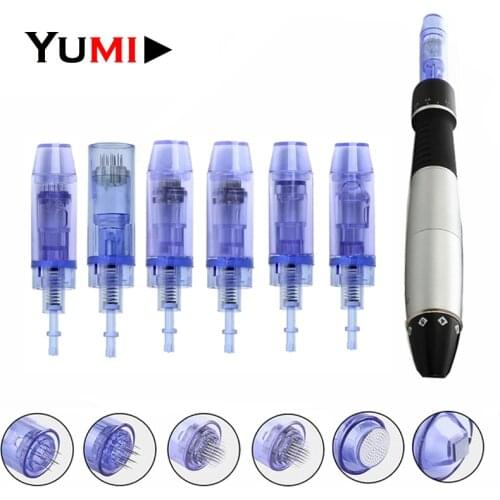100pcs/lot Bayonet 9 12 36 42 Pin 3D Micro Nano Round Needles Cartridges Microneedles For Electric Dr Derma Pen Tattoo Tips